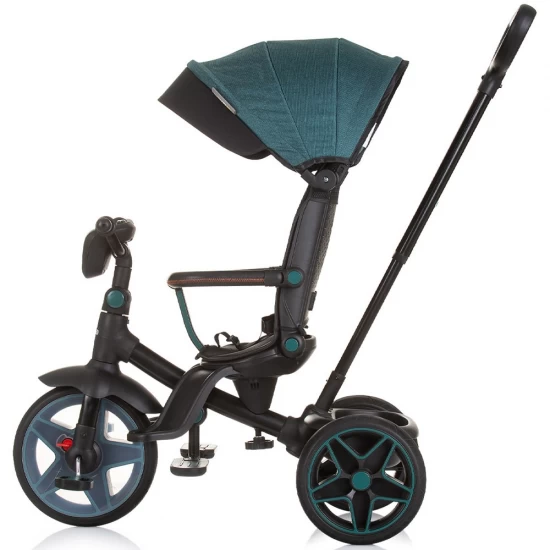Tricicleta cu copertina si sezut reversibil Chipolino Derby Teal Tricicleta cu copertina si sezut reversibil Chipolino Derby Teal