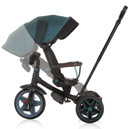 Tricicleta cu copertina si sezut reversibil Chipolino Derby Teal Tricicleta cu copertina si sezut reversibil Chipolino Derby Teal