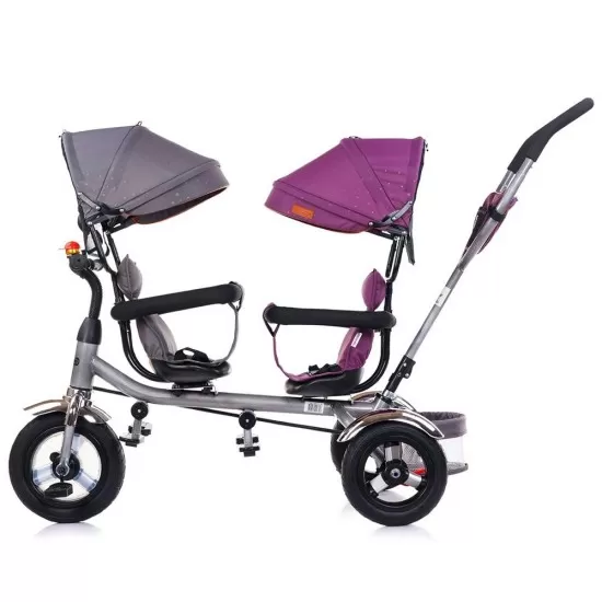 Tricicleta gemeni Chipolino 2Play Lilac Platinum