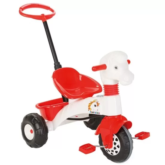 Tricicleta Pilsan Pony white cu maner Tricicleta Pilsan Pony white cu maner
