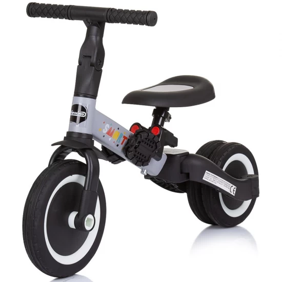 Tricicleta si bicicleta Chipolino Smarty 2 in 1 Grey