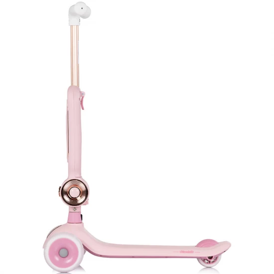 Trotineta copii cu ghidon reglabil si roti cu lumini Chipolino Bloomi Pink