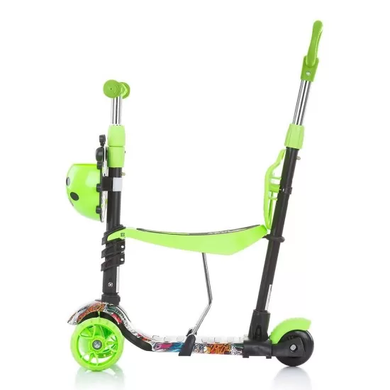 Trotineta Chipolino Kiddy Evo 3 in 1 cu maner Green Graffiti Trotineta Chipolino Kiddy Evo 3 in 1 cu maner Green Graffiti