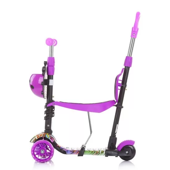 Trotineta Chipolino Kiddy Evo 3 in 1 cu maner Purple Graffiti