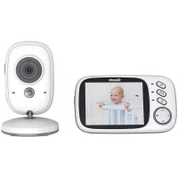 Video monitor cu redare muzica, senzor de temperatura si vedere nocturna Chipolino Polaris Silver