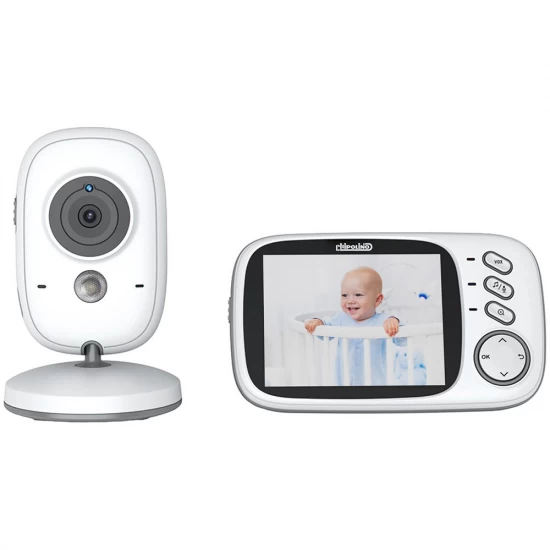 Video monitor cu redare muzica, senzor de temperatura si vedere nocturna Chipolino Polaris Silver