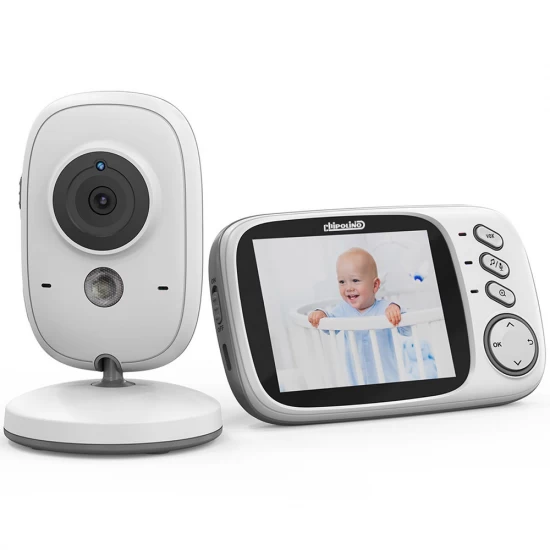 Video monitor cu redare muzica, senzor de temperatura si vedere nocturna Chipolino Polaris Silver