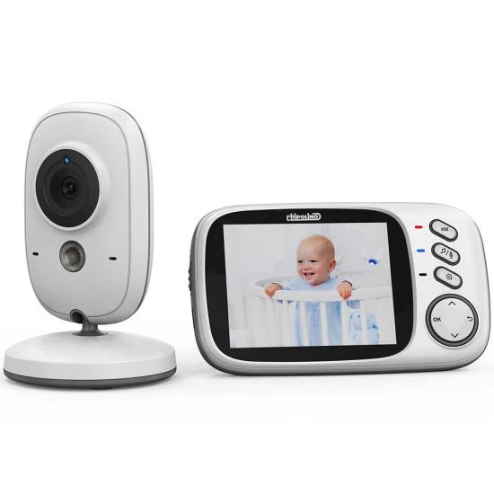 Video monitor cu redare muzica, senzor de temperatura si vedere nocturna Chipolino Polaris Silver