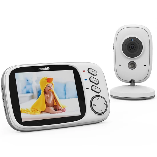 Video monitor cu redare muzica, senzor de temperatura si vedere nocturna Chipolino Polaris Silver