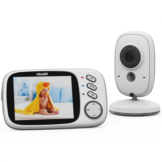 Video monitor cu redare muzica, senzor de temperatura si vedere nocturna Chipolino Polaris Silver