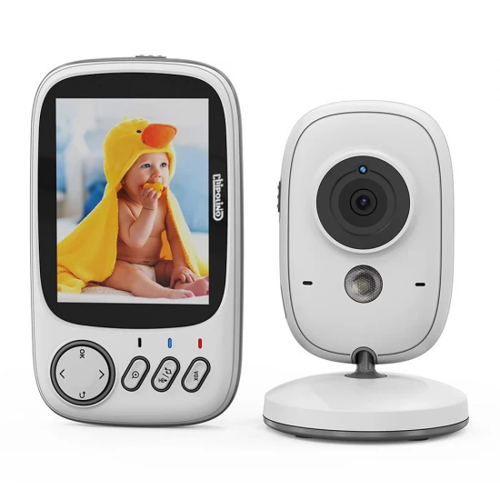 Video monitor cu redare muzica, senzor de temperatura si vedere nocturna Chipolino Polaris Silver