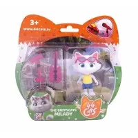 Figurina 44 de Pisici Milady cu microfon si chitara bass