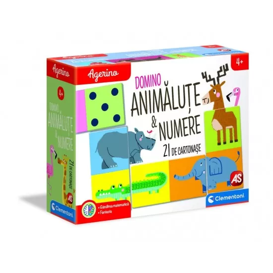 Joc educativ Agerino Domino - Animalute si numere Joc educativ Agerino Domino - Animalute si numere
