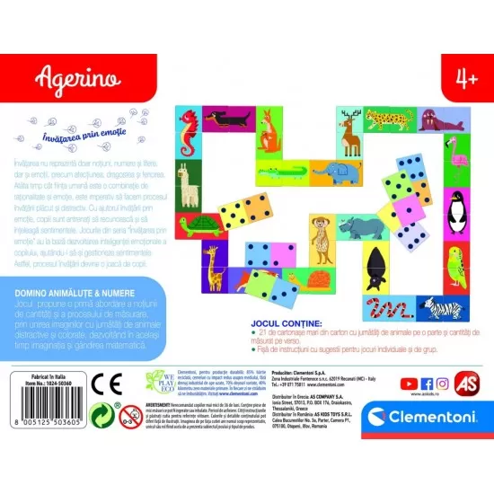 Joc educativ Agerino Domino - Animalute si numere Joc educativ Agerino Domino - Animalute si numere