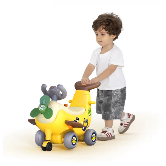 Vehicul ride on Avion 4 in 1 cu maner de impingere Vehicul ride on Avion 4 in 1 cu maner de impingere