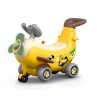 Vehicul ride on Avion 4 in 1 cu maner de impingere