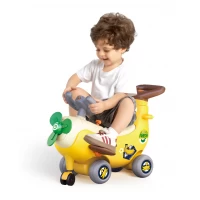Vehicul ride on Avion 4 in 1 cu maner de impingere