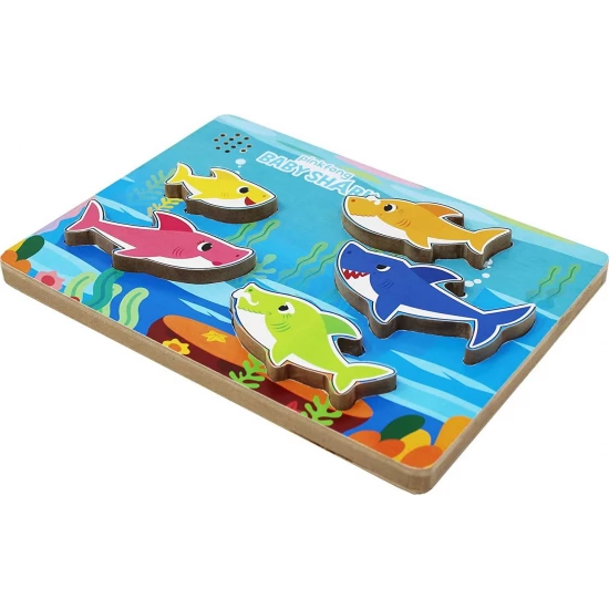 Puzzle din lemn muzical Baby Shark 5 piese