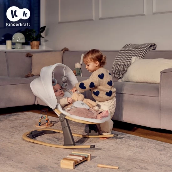 Balansoar bebelusi 2 in 1 cu spatar reglabil si plasa protectie insecte Kinderkraft Elsu Balansoar bebelusi 2 in 1 cu spatar reglabil si plasa protectie insecte Kinderkraft Elsu