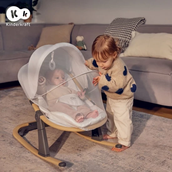 Balansoar bebelusi 2 in 1 cu spatar reglabil si plasa protectie insecte Kinderkraft Elsu Balansoar bebelusi 2 in 1 cu spatar reglabil si plasa protectie insecte Kinderkraft Elsu