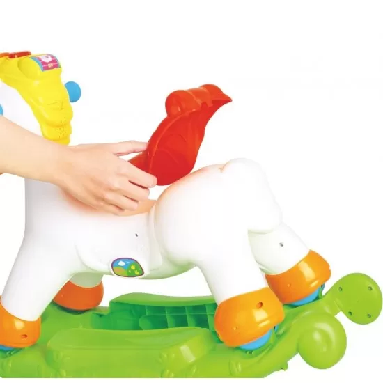 Ponei balansoar 2 in 1 cu sunete si lumini Hola Toys Ponei balansoar 2 in 1 cu sunete si lumini Hola Toys