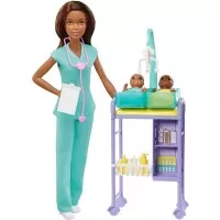 Set Barbie Cariere cu papusa doctor pediatru