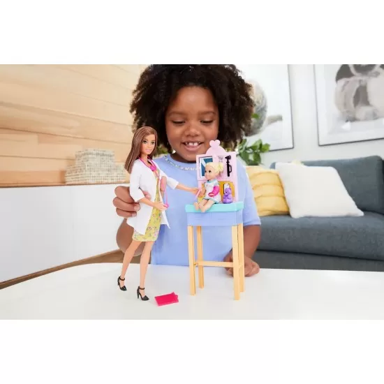 Set Barbie Cariere cu papusa doctor pediatru satena Set Barbie Cariere cu papusa doctor pediatru satena