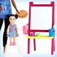 Set Barbie Cariere - Mobilier cu papusa bruneta profesoara de pictura
