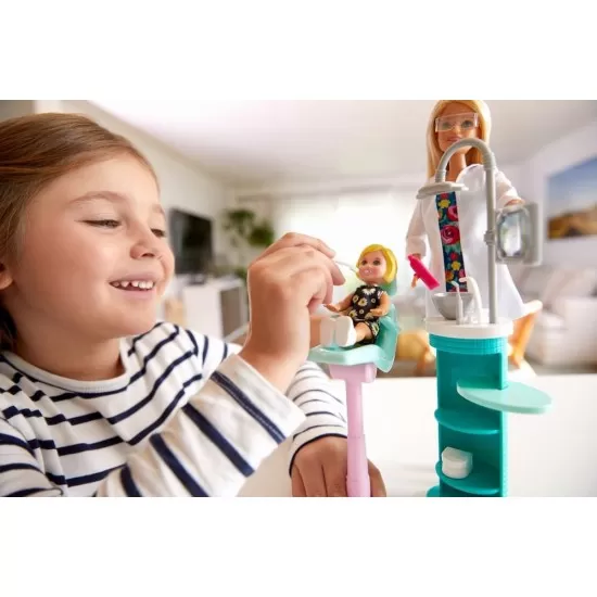 Set de joaca papusa Barbie Medic Stomatolog Set de joaca papusa Barbie Medic Stomatolog