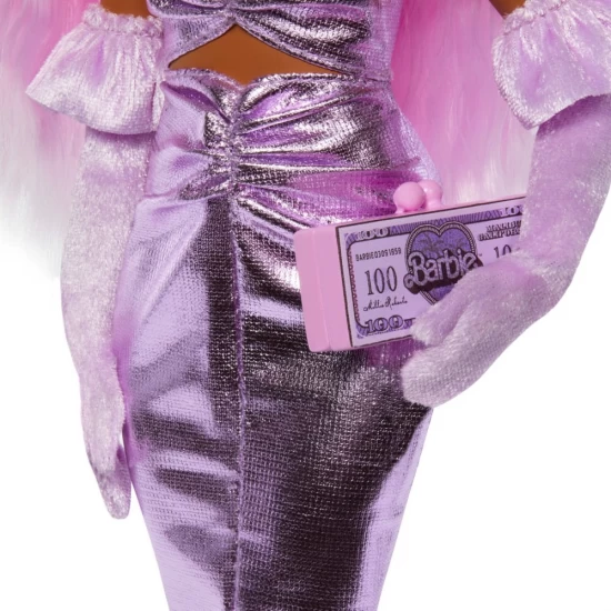 Papusa Barbie Deluxe Style cu par mov