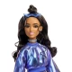 Papusa Barbie Deluxe Style cu rochie albastru metalizat Papusa Barbie Deluxe Style cu rochie albastru metalizat