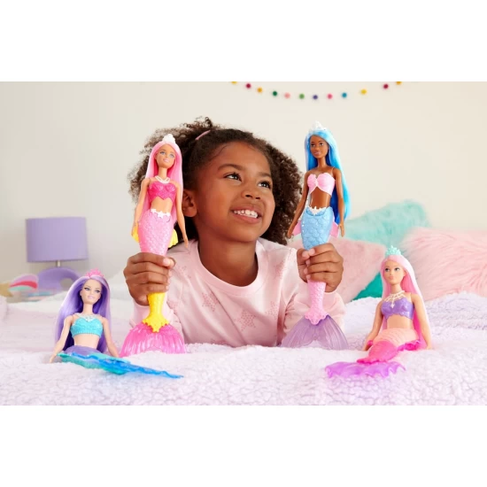 Papusa sirena cu par mov si coada mov Barbie Dreamtopia 