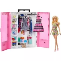 Dulapior cu hainute si papusa Barbie Fashionistas