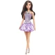 Papusa Barbie Fashionistas bruneta cu rochie mov cu paiete Papusa Barbie Fashionistas bruneta cu rochie mov cu paiete