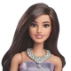 Papusa Barbie Fashionistas bruneta cu rochie mov cu paiete Papusa Barbie Fashionistas bruneta cu rochie mov cu paiete