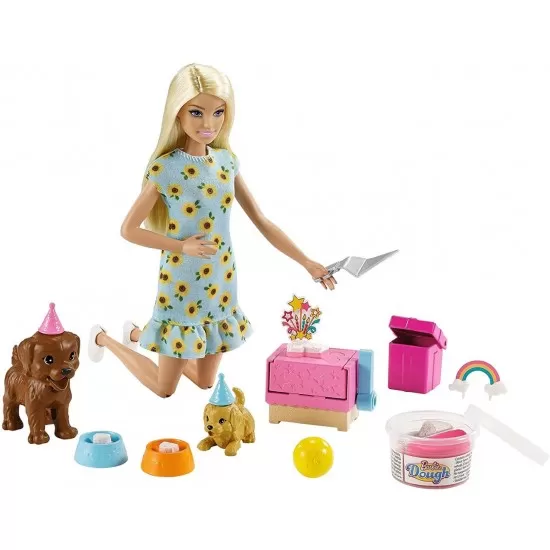 Set papusa Barbie cu catelusi Puppy Party