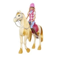 Set de joaca papusa Barbie Mysteries cu calut