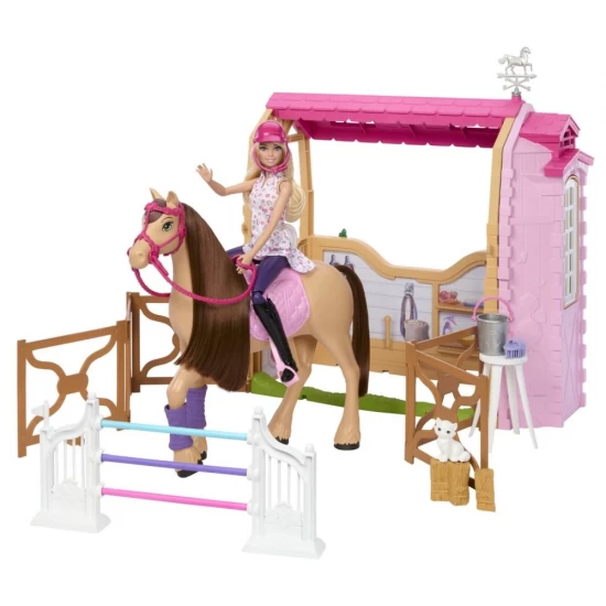 Set de joaca Barbie Mysteries cu calut si grajd
