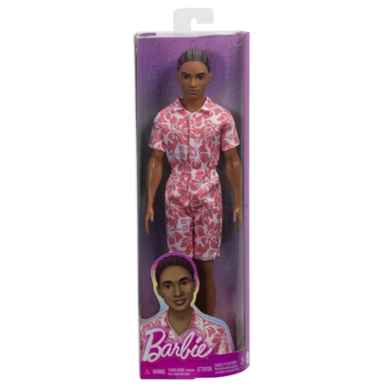 Papusa baiat Barbie Fashionistas in salopeta stil hawaian si sandale verzi Papusa baiat Barbie Fashionistas in salopeta stil hawaian si sandale verzi