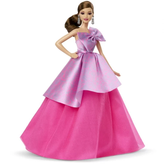 Papusa Barbie Birthday Wishes satena cu rochie roz Papusa Barbie Birthday Wishes satena cu rochie roz