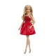 Papusa Barbie blonda cu rochie rosie rubin - Colectie aniversara 80 de ani Papusa Barbie blonda cu rochie rosie rubin - Colectie aniversara 80 de ani