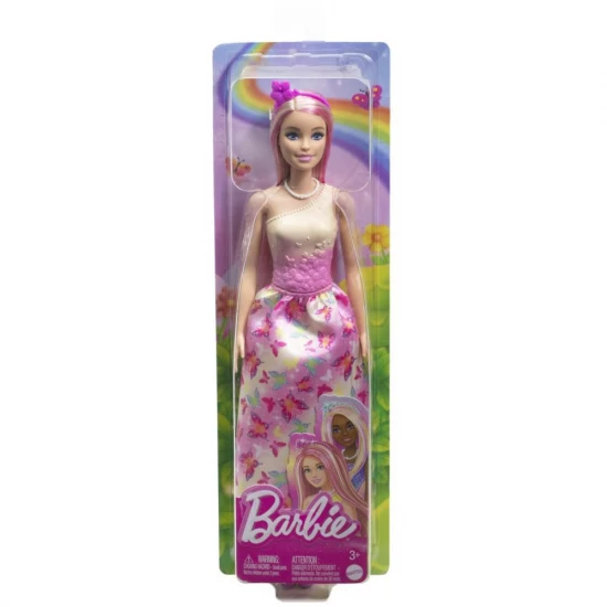 Papusa Barbie cu parul blond si rochie roz Papusa Barbie cu parul blond si rochie roz