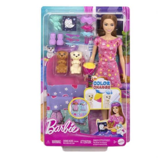 Set de joaca papusa Barbie cu 2 catelusi Color Change Set de joaca papusa Barbie cu 2 catelusi Color Change