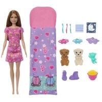 Set de joaca papusa Barbie cu 2 catelusi Color Change
