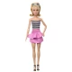 Papusa Barbie Fashionistas blonda cu fustita roz Papusa Barbie Fashionistas blonda cu fustita roz