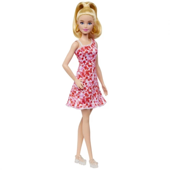 Papusa Barbie Fashionistas blonda cu rochita cu floricele Papusa Barbie Fashionistas blonda cu rochita cu floricele