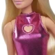 Papusa Barbie Fashionistas blonda cu rochita roz metalica Papusa Barbie Fashionistas blonda cu rochita roz metalica