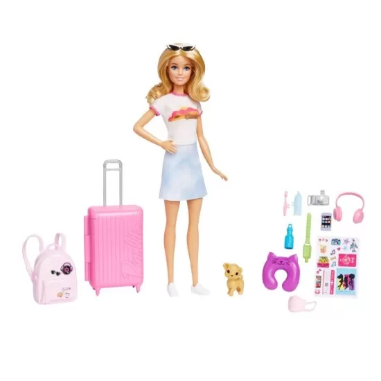 Papusa Barbie cu accesorii voiaj