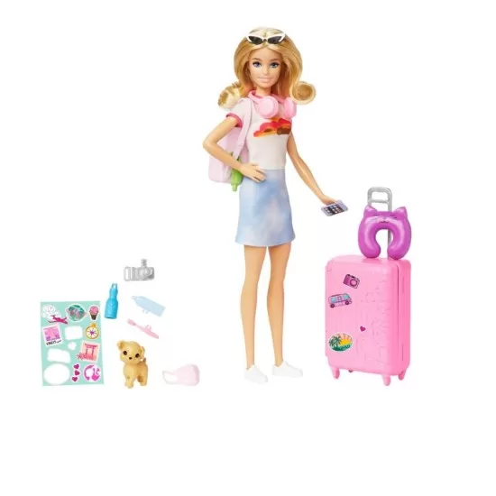 Papusa Barbie cu accesorii voiaj