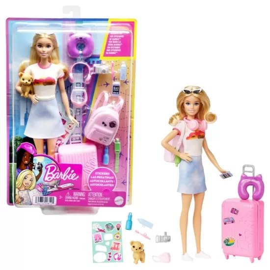 Papusa Barbie cu accesorii voiaj